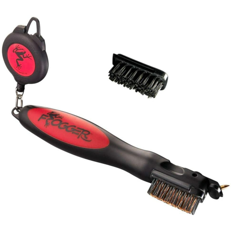 Frogger Golf BrushPro Retractable Golf Club Brush with Groove Cleaner