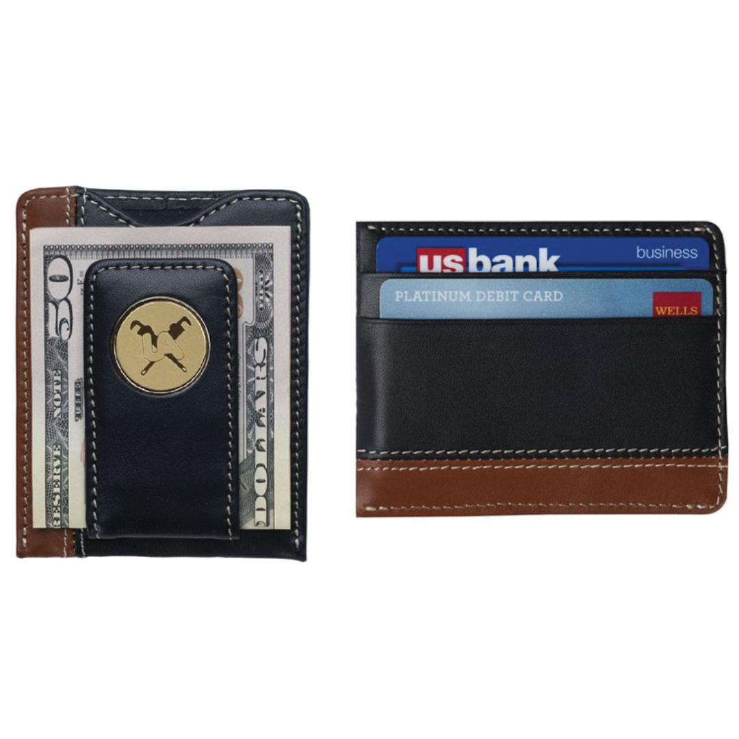 Two-Tone Easy-View Leather Magnetic Wallet